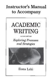 ACADEMIC WRITING INSTRUCTOR'S MANUAL 2ND EDITION